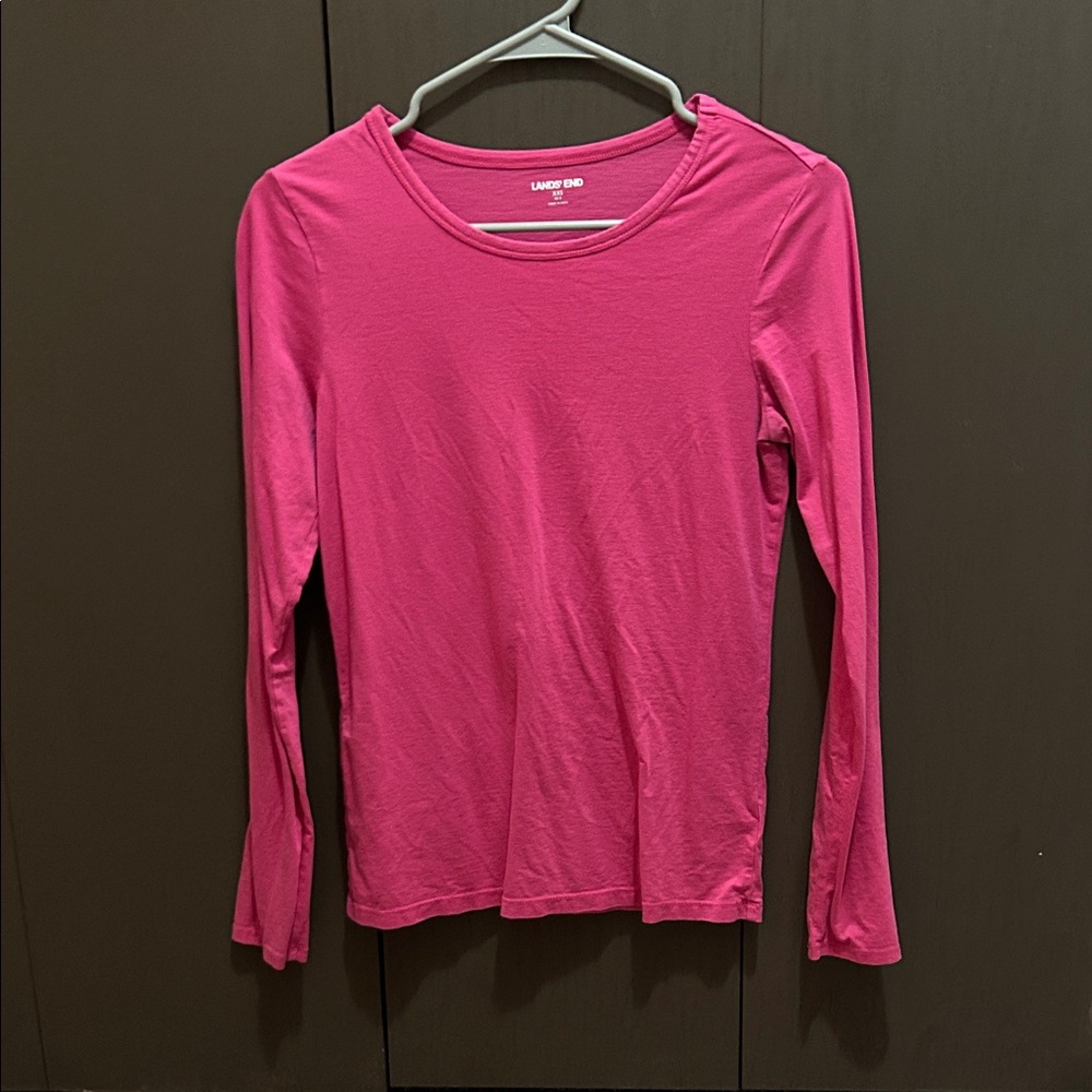Lands' End Women's Vibrant Pink Long Sleeve Tee